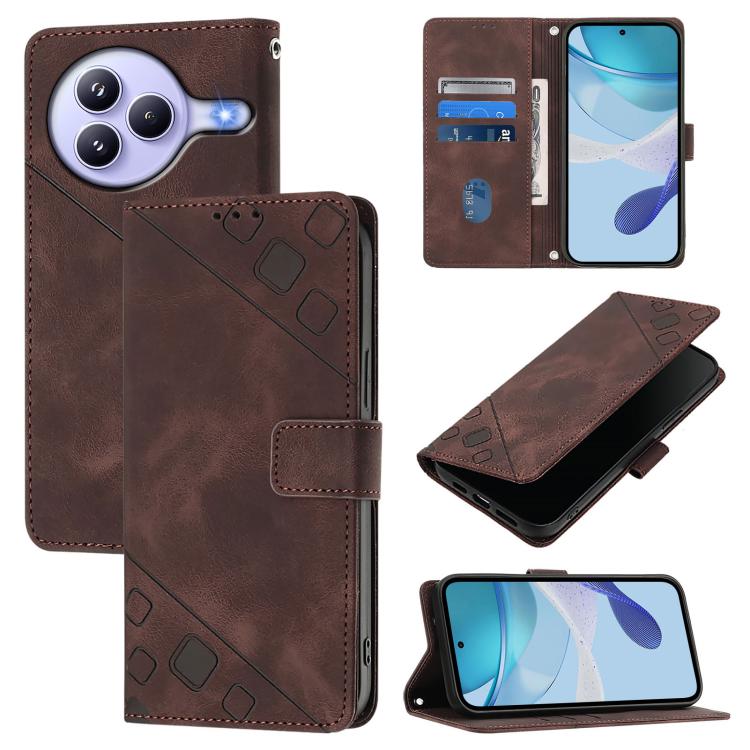 Skin-feel Embossed Leather Phone Case, For Xiaomi 17 Max 5G, For Xiaomi 17T Pro 5G, For Xiaomi Poco M7 4G 169mm, For Xiaomi 15T Pro 5G, For Xiaomi 15T 5G, For Xiaomi Civi 5 Pro 5G, For Xiaomi 15S Pro 5G, For Xiaomi Poco M7 5G / C75 4G