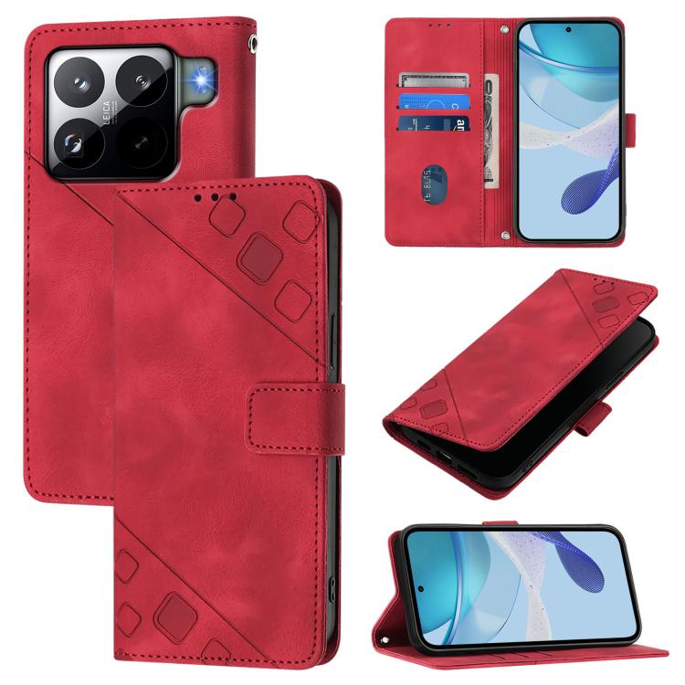 Skin-feel Embossed Leather Phone Case, For Xiaomi 17 Max 5G, For Xiaomi 17T Pro 5G, For Xiaomi Poco M7 4G 169mm, For Xiaomi 15T Pro 5G, For Xiaomi 15T 5G, For Xiaomi Civi 5 Pro 5G, For Xiaomi 15S Pro 5G, For Xiaomi Poco M7 5G / C75 4G