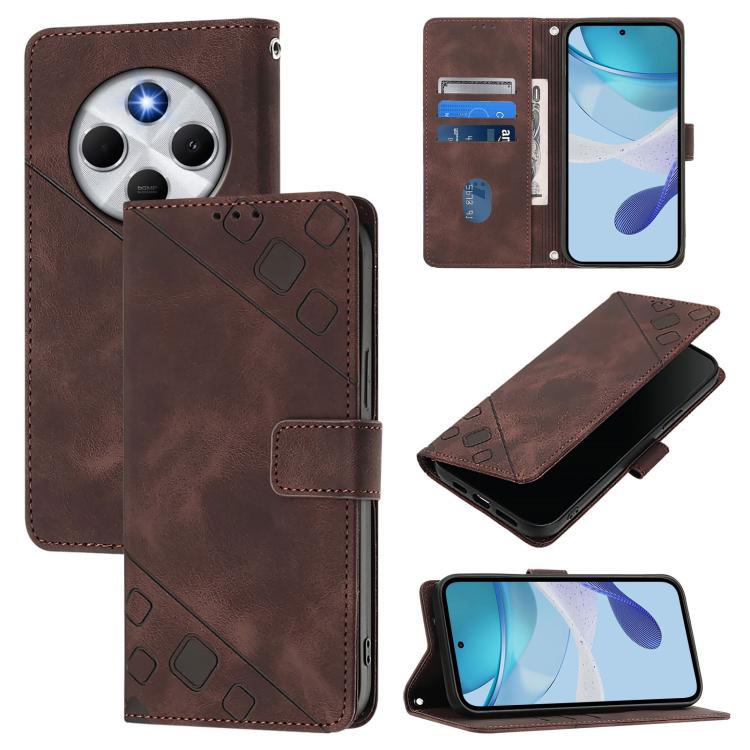 Skin-feel Embossed Leather Phone Case, For Xiaomi 17 Max 5G, For Xiaomi 17T Pro 5G, For Xiaomi Poco M7 4G 169mm, For Xiaomi 15T Pro 5G, For Xiaomi 15T 5G, For Xiaomi Civi 5 Pro 5G, For Xiaomi 15S Pro 5G, For Xiaomi Poco M7 5G / C75 4G