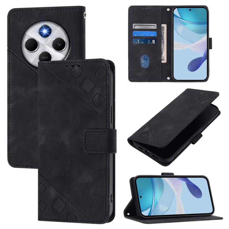 Skin-feel Embossed Leather Phone Case, For Xiaomi 17 Max 5G, For Xiaomi 17T Pro 5G, For Xiaomi Poco M7 4G 169mm, For Xiaomi 15T Pro 5G, For Xiaomi 15T 5G, For Xiaomi Civi 5 Pro 5G, For Xiaomi 15S Pro 5G, For Xiaomi Poco M7 5G / C75 4G