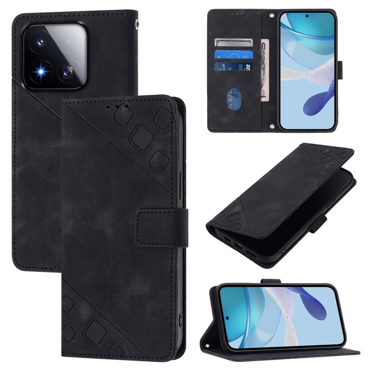 Skin-feel Embossed Leather Phone Case, For Xiaomi 17 Max 5G, For Xiaomi 17T Pro 5G, For Xiaomi Poco M7 4G 169mm, For Xiaomi 15T Pro 5G, For Xiaomi 15T 5G, For Xiaomi Civi 5 Pro 5G, For Xiaomi 15S Pro 5G, For Xiaomi Poco M7 5G / C75 4G