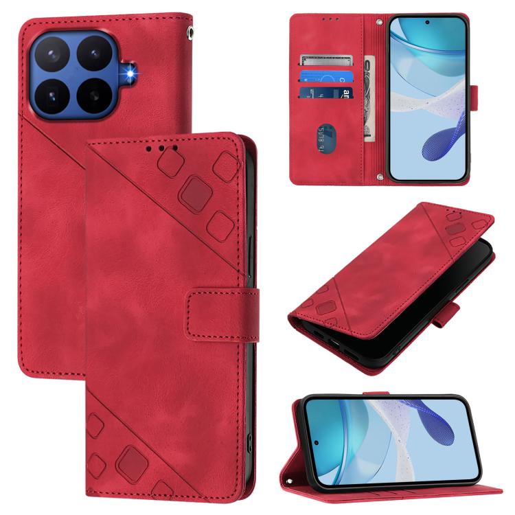 Skin-feel Embossed Leather Phone Case, For Xiaomi 17 Max 5G, For Xiaomi 17T Pro 5G, For Xiaomi Poco M7 4G 169mm, For Xiaomi 15T Pro 5G, For Xiaomi 15T 5G, For Xiaomi Civi 5 Pro 5G, For Xiaomi 15S Pro 5G, For Xiaomi Poco M7 5G / C75 4G