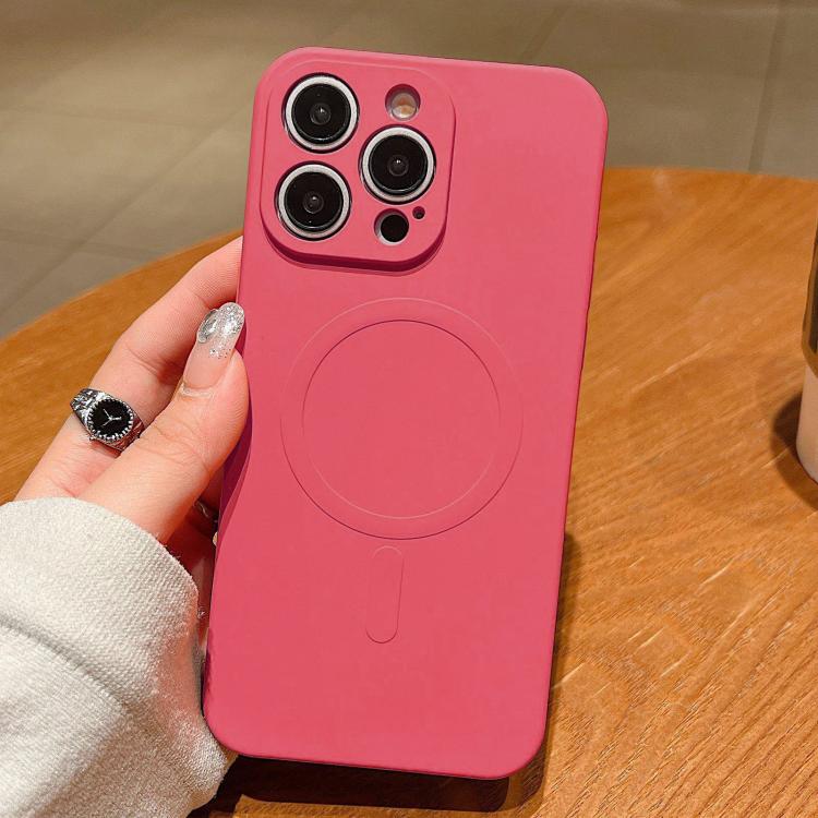 Solid Color Liquid Silicone MagSafe Magnetic Phone Case, For iPhone 15 Pro Max, For iPhone 15 Pro, For iPhone 15 Plus