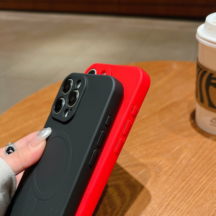 Solid Color Liquid Silicone MagSafe Magnetic Phone Case, For iPhone 15 Pro Max, For iPhone 15 Pro, For iPhone 15 Plus