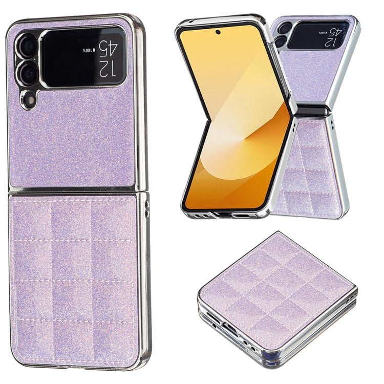 Electroplating Square Glitter PU Phone Case, For Samsung Galaxy Z Flip6 / Flip7 FE, For Samsung Galaxy Z Flip5, For Samsung Galaxy Z Flip4, For Samsung Galaxy Z Flip3