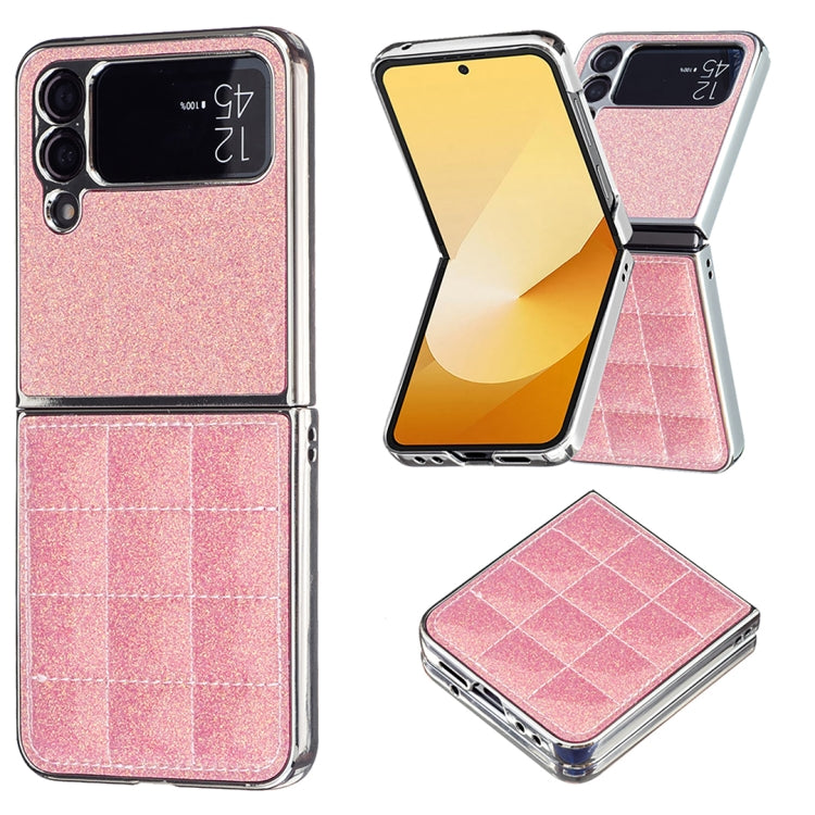 Electroplating Square Glitter PU Phone Case, For Samsung Galaxy Z Flip6 / Flip7 FE, For Samsung Galaxy Z Flip5, For Samsung Galaxy Z Flip4, For Samsung Galaxy Z Flip3