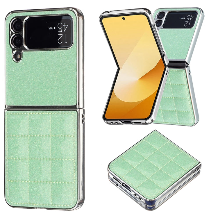Electroplating Square Glitter PU Phone Case, For Samsung Galaxy Z Flip6 / Flip7 FE, For Samsung Galaxy Z Flip5, For Samsung Galaxy Z Flip4, For Samsung Galaxy Z Flip3
