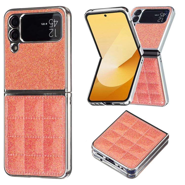 Electroplating Square Glitter PU Phone Case, For Samsung Galaxy Z Flip6 / Flip7 FE, For Samsung Galaxy Z Flip5, For Samsung Galaxy Z Flip4, For Samsung Galaxy Z Flip3