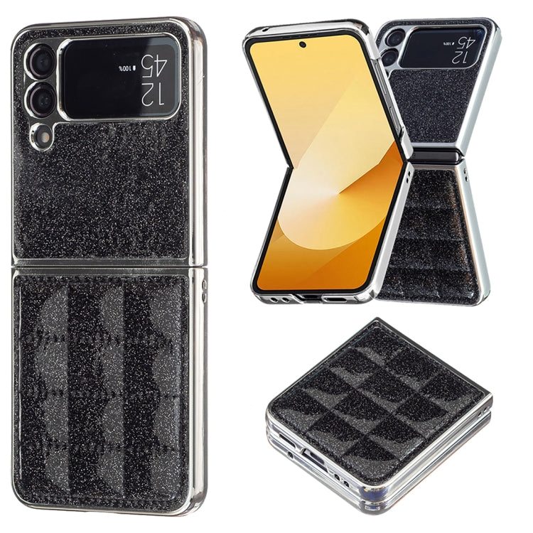 Electroplating Square Glitter PU Phone Case, For Samsung Galaxy Z Flip6 / Flip7 FE, For Samsung Galaxy Z Flip5, For Samsung Galaxy Z Flip4, For Samsung Galaxy Z Flip3
