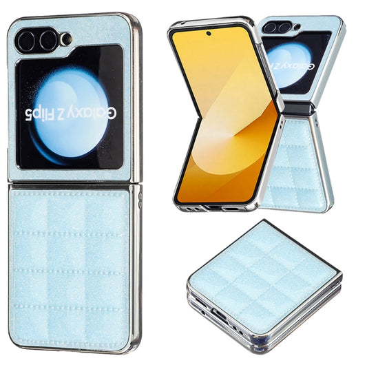 Electroplating Square Glitter PU Phone Case, For Samsung Galaxy Z Flip6 / Flip7 FE, For Samsung Galaxy Z Flip5, For Samsung Galaxy Z Flip4, For Samsung Galaxy Z Flip3