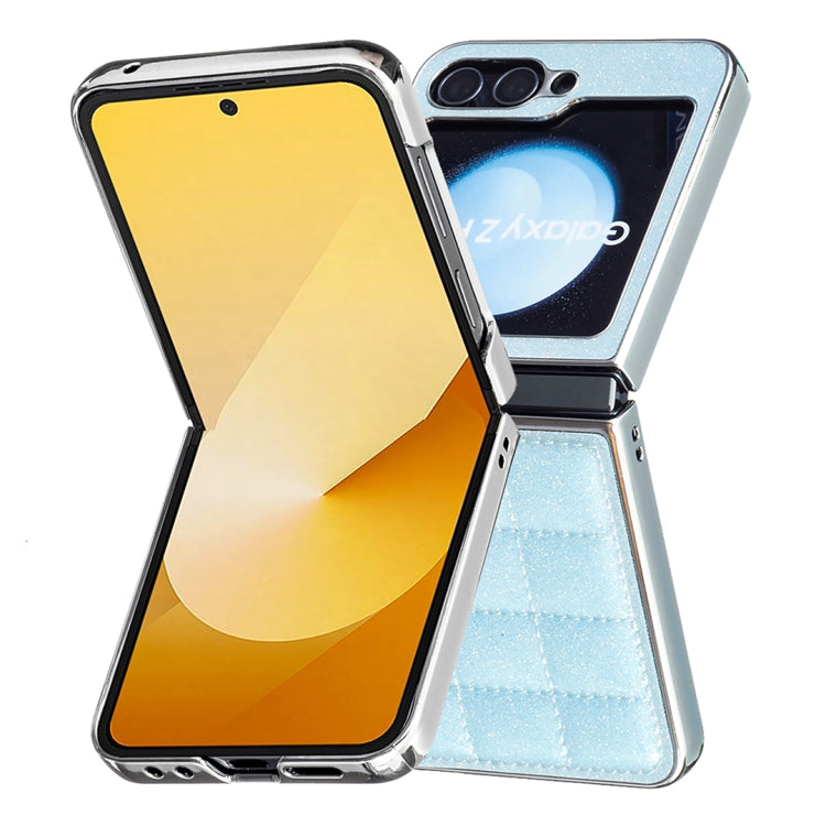 Electroplating Square Glitter PU Phone Case, For Samsung Galaxy Z Flip6 / Flip7 FE, For Samsung Galaxy Z Flip5, For Samsung Galaxy Z Flip4, For Samsung Galaxy Z Flip3