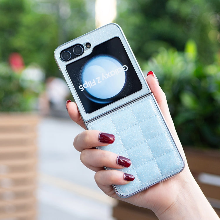 Electroplating Square Glitter PU Phone Case, For Samsung Galaxy Z Flip6 / Flip7 FE, For Samsung Galaxy Z Flip5, For Samsung Galaxy Z Flip4, For Samsung Galaxy Z Flip3