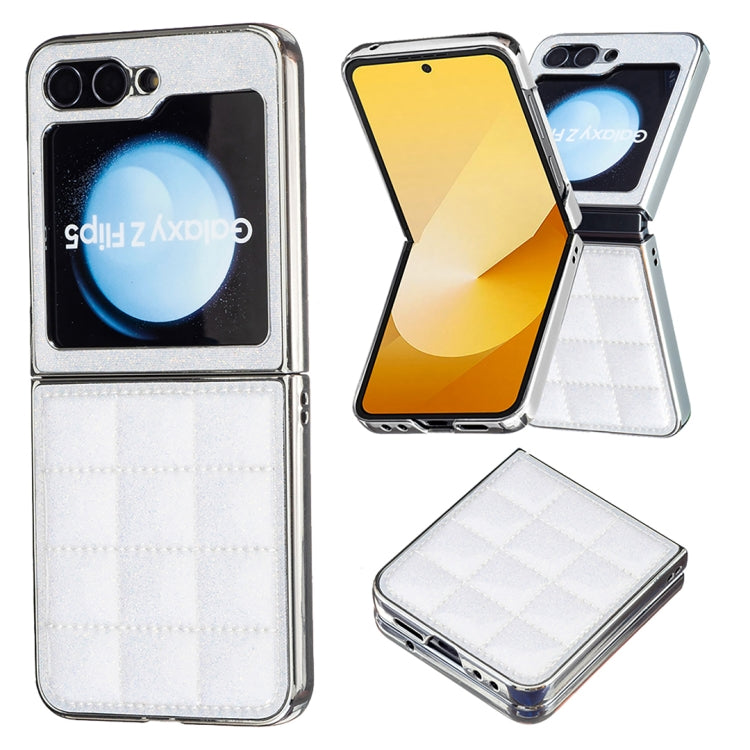 Electroplating Square Glitter PU Phone Case, For Samsung Galaxy Z Flip6 / Flip7 FE, For Samsung Galaxy Z Flip5, For Samsung Galaxy Z Flip4, For Samsung Galaxy Z Flip3