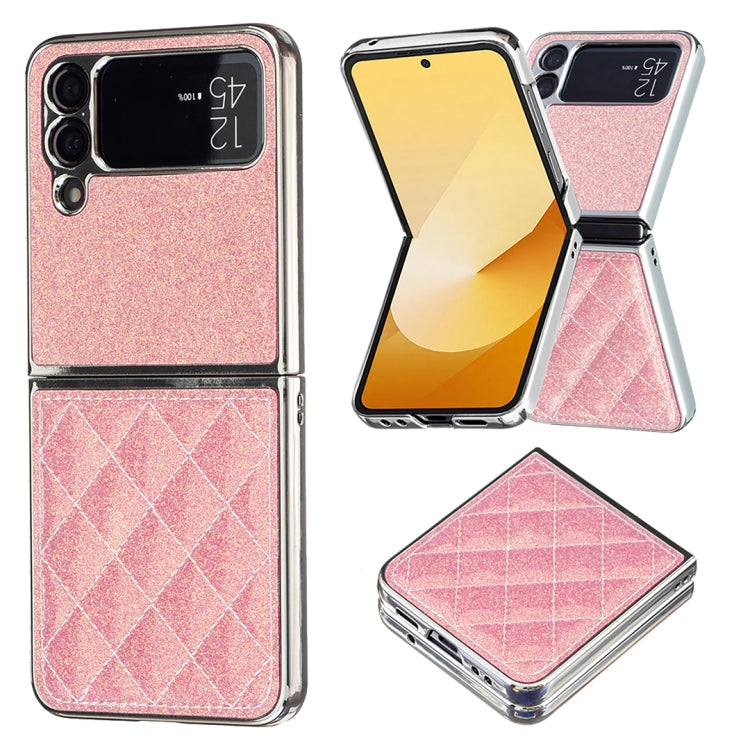 Electroplating Rhombic Glitter PU Phone Case, For Samsung Galaxy Z Flip6 / Flip7 FE, For Samsung Galaxy Z Flip5, For Samsung Galaxy Z Flip4, For Samsung Galaxy Z Flip3