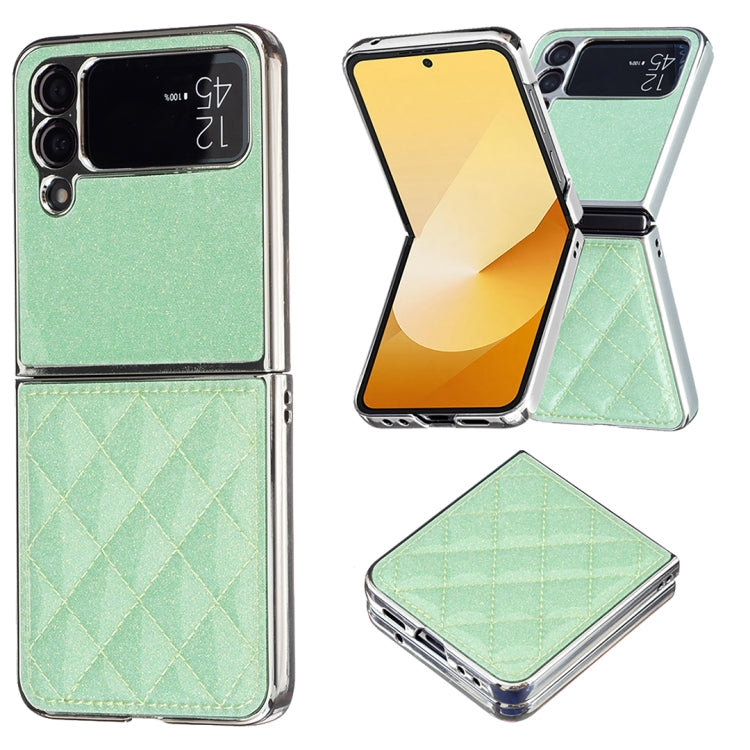 Electroplating Rhombic Glitter PU Phone Case, For Samsung Galaxy Z Flip6 / Flip7 FE, For Samsung Galaxy Z Flip5, For Samsung Galaxy Z Flip4, For Samsung Galaxy Z Flip3
