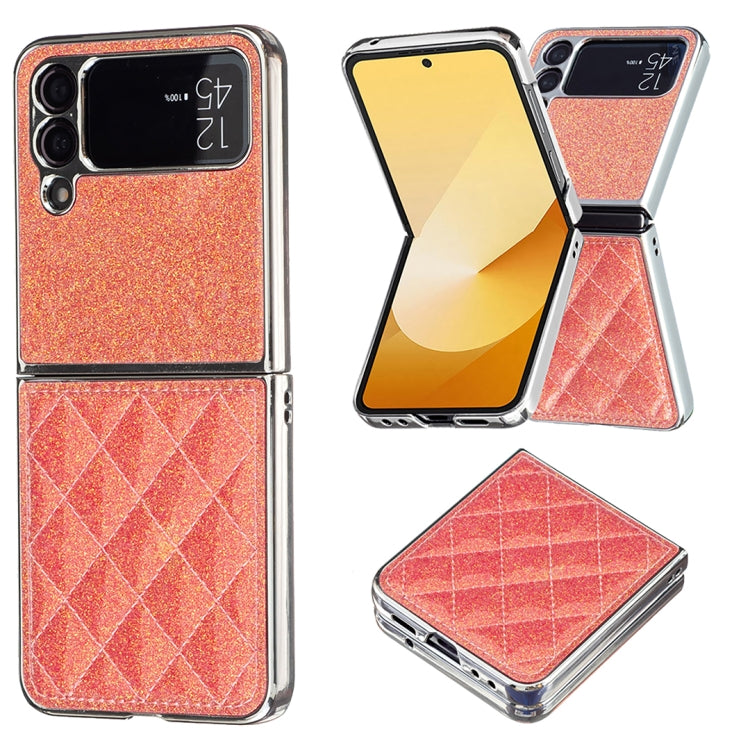 Electroplating Rhombic Glitter PU Phone Case, For Samsung Galaxy Z Flip6 / Flip7 FE, For Samsung Galaxy Z Flip5, For Samsung Galaxy Z Flip4, For Samsung Galaxy Z Flip3