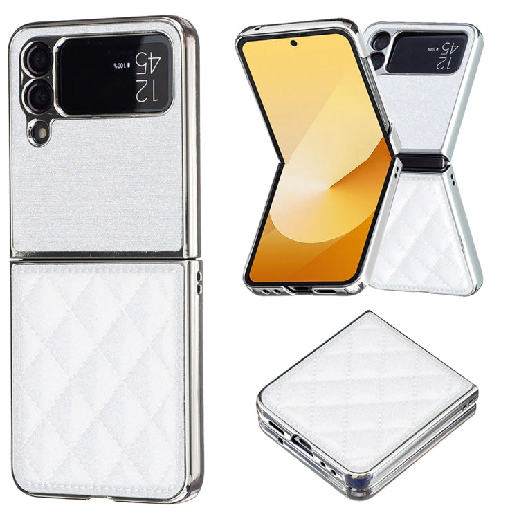 Electroplating Rhombic Glitter PU Phone Case, For Samsung Galaxy Z Flip6 / Flip7 FE, For Samsung Galaxy Z Flip5, For Samsung Galaxy Z Flip4, For Samsung Galaxy Z Flip3