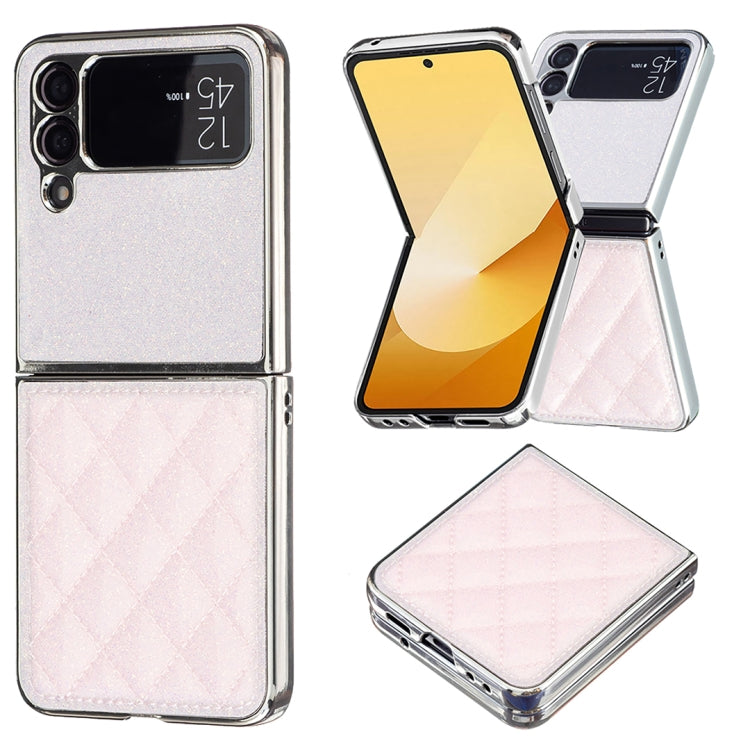Electroplating Rhombic Glitter PU Phone Case, For Samsung Galaxy Z Flip6 / Flip7 FE, For Samsung Galaxy Z Flip5, For Samsung Galaxy Z Flip4, For Samsung Galaxy Z Flip3