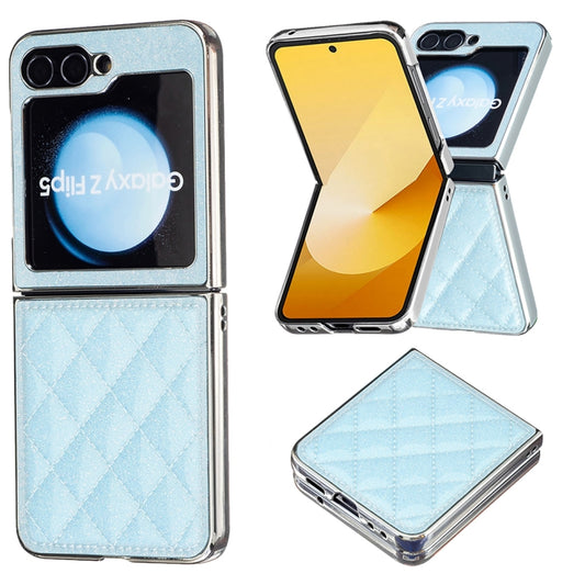 Electroplating Rhombic Glitter PU Phone Case, For Samsung Galaxy Z Flip6 / Flip7 FE, For Samsung Galaxy Z Flip5, For Samsung Galaxy Z Flip4, For Samsung Galaxy Z Flip3