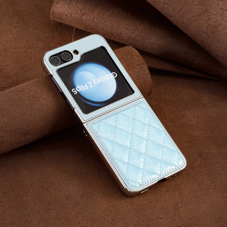 Electroplating Rhombic Glitter PU Phone Case, For Samsung Galaxy Z Flip6 / Flip7 FE, For Samsung Galaxy Z Flip5, For Samsung Galaxy Z Flip4, For Samsung Galaxy Z Flip3