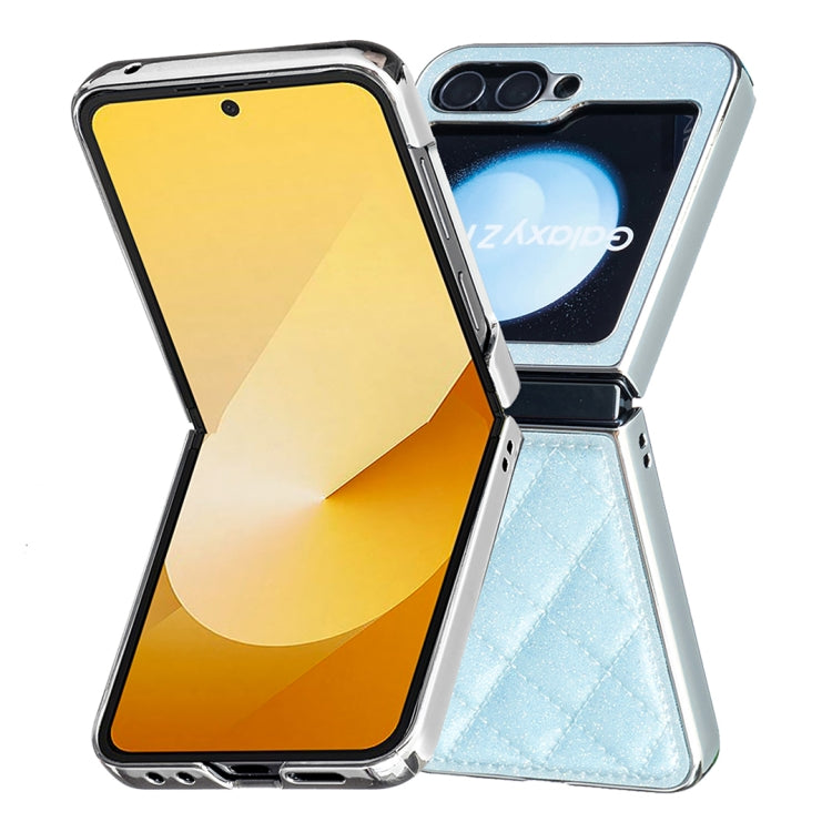 Electroplating Rhombic Glitter PU Phone Case, For Samsung Galaxy Z Flip6 / Flip7 FE, For Samsung Galaxy Z Flip5, For Samsung Galaxy Z Flip4, For Samsung Galaxy Z Flip3