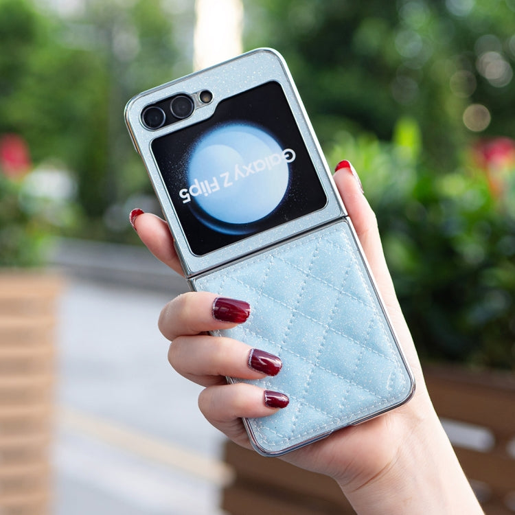 Electroplating Rhombic Glitter PU Phone Case, For Samsung Galaxy Z Flip6 / Flip7 FE, For Samsung Galaxy Z Flip5, For Samsung Galaxy Z Flip4, For Samsung Galaxy Z Flip3