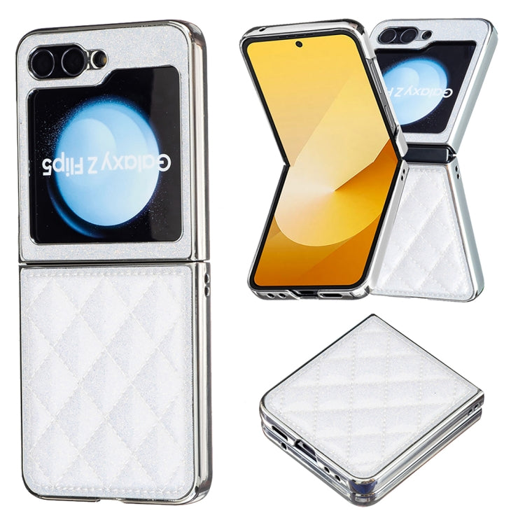 Electroplating Rhombic Glitter PU Phone Case, For Samsung Galaxy Z Flip6 / Flip7 FE, For Samsung Galaxy Z Flip5, For Samsung Galaxy Z Flip4, For Samsung Galaxy Z Flip3