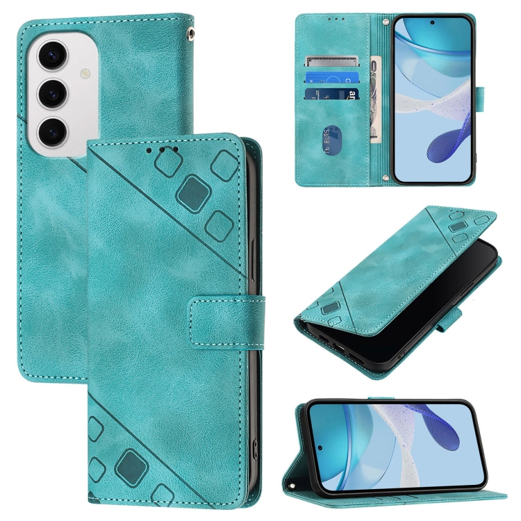 Skin-feel Embossed Leather Phone Case, For Galaxy S26 FE 5G, For Samsung Galaxy S26+ 5G, For Samsung Galaxy S26 Edge 5G, For Samsung Galaxy S26 Ultra 5G, For Samsung Galaxy S26 5G, For Samsung Galaxy S25 Edge 5G, For Samsung Galaxy S24 FE 5G