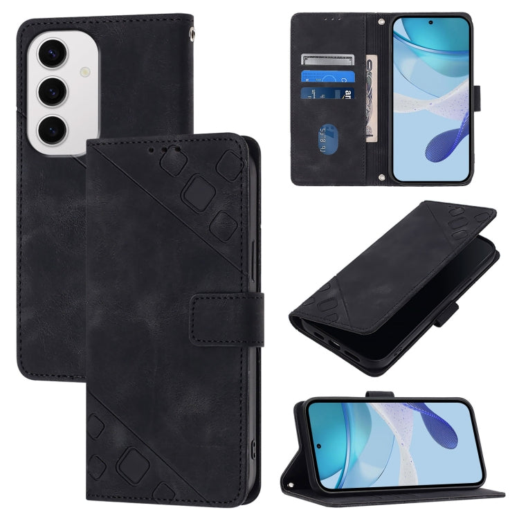 Skin-feel Embossed Leather Phone Case, For Galaxy S26 FE 5G, For Samsung Galaxy S26+ 5G, For Samsung Galaxy S26 Edge 5G, For Samsung Galaxy S26 Ultra 5G, For Samsung Galaxy S26 5G, For Samsung Galaxy S25 Edge 5G, For Samsung Galaxy S24 FE 5G