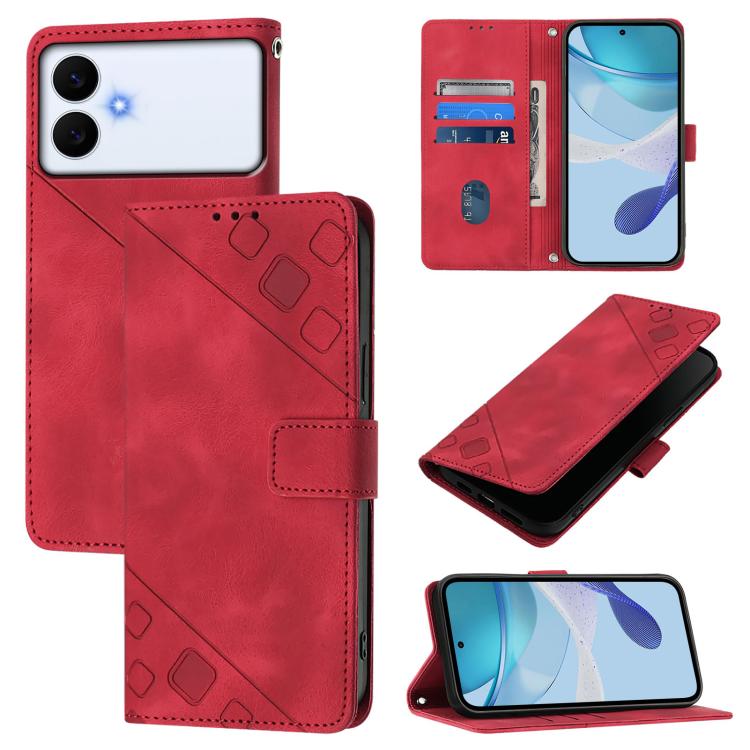Skin-feel Embossed Leather Phone Case, For Galaxy S26 FE 5G, For Samsung Galaxy S26+ 5G, For Samsung Galaxy S26 Edge 5G, For Samsung Galaxy S26 Ultra 5G, For Samsung Galaxy S26 5G, For Samsung Galaxy S25 Edge 5G, For Samsung Galaxy S24 FE 5G