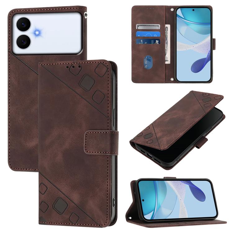 Skin-feel Embossed Leather Phone Case, For Galaxy S26 FE 5G, For Samsung Galaxy S26+ 5G, For Samsung Galaxy S26 Edge 5G, For Samsung Galaxy S26 Ultra 5G, For Samsung Galaxy S26 5G, For Samsung Galaxy S25 Edge 5G, For Samsung Galaxy S24 FE 5G