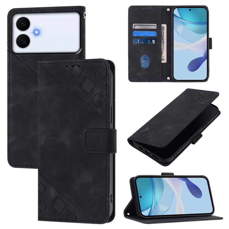 Skin-feel Embossed Leather Phone Case, For Galaxy S26 FE 5G, For Samsung Galaxy S26+ 5G, For Samsung Galaxy S26 Edge 5G, For Samsung Galaxy S26 Ultra 5G, For Samsung Galaxy S26 5G, For Samsung Galaxy S25 Edge 5G, For Samsung Galaxy S24 FE 5G