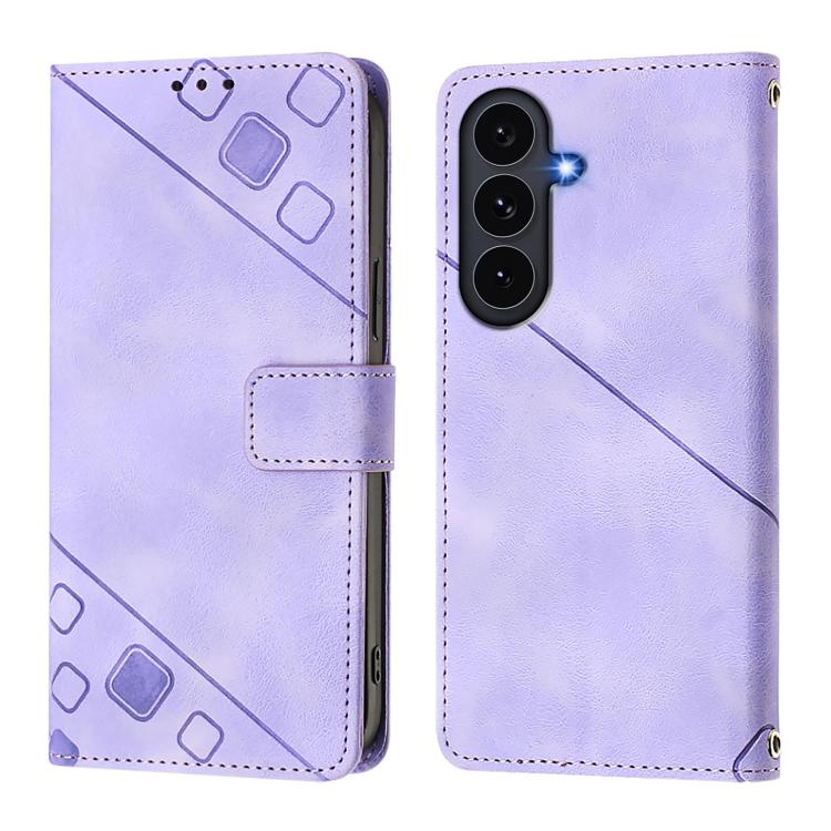 Skin-feel Embossed Leather Phone Case, For Galaxy S26 FE 5G, For Samsung Galaxy S26+ 5G, For Samsung Galaxy S26 Edge 5G, For Samsung Galaxy S26 Ultra 5G, For Samsung Galaxy S26 5G, For Samsung Galaxy S25 Edge 5G, For Samsung Galaxy S24 FE 5G