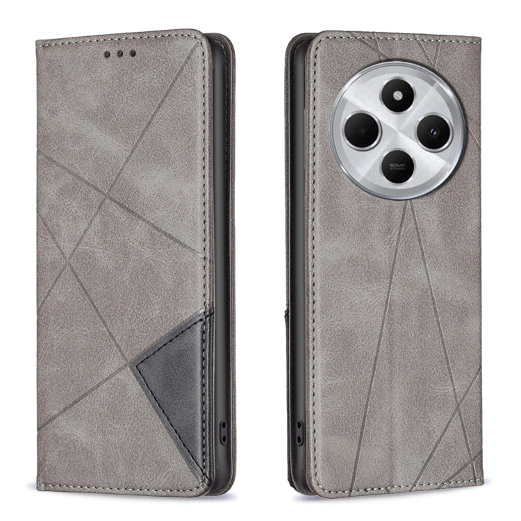 Rhombus Texture Magnetic Leather Phone Case, For Redmi 14C 4G
