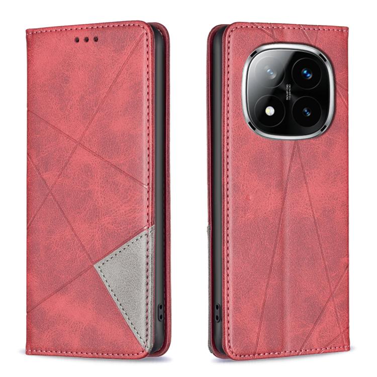 Rhombus Texture Magnetic Leather Phone Case, For Redmi Note 14 Pro 4G, For Redmi Note 14 4G 163.25mm, For Redmi Note 14 5G, For Redmi Note 14 Pro 5G / Note 14 Pro+ 5G, For Redmi 14C 4G