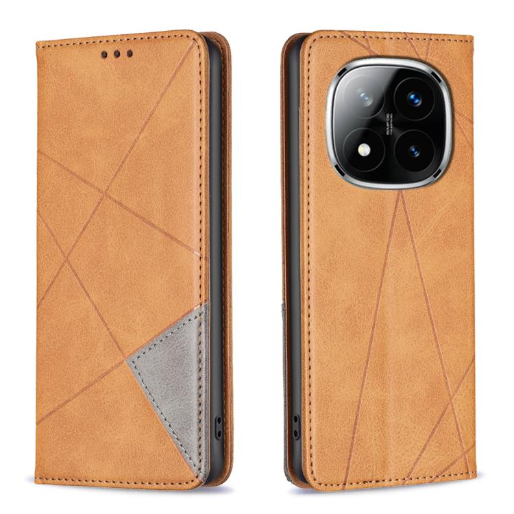 Rhombus Texture Magnetic Leather Phone Case, For Redmi Note 14 Pro 4G, For Redmi Note 14 4G 163.25mm, For Redmi Note 14 5G, For Redmi Note 14 Pro 5G / Note 14 Pro+ 5G, For Redmi 14C 4G