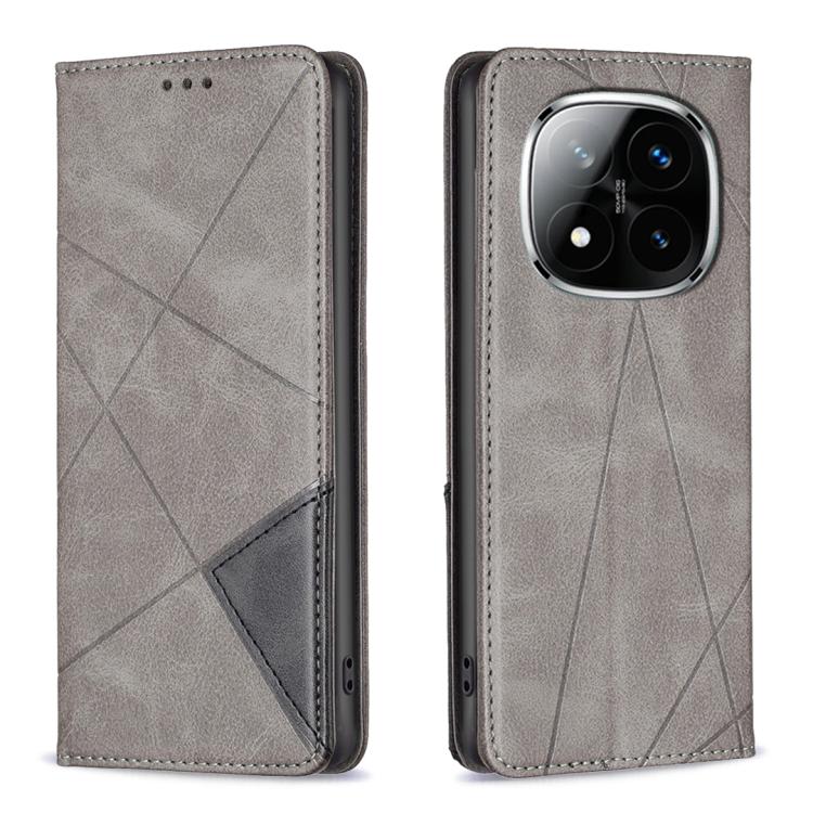 Rhombus Texture Magnetic Leather Phone Case, For Redmi Note 14 Pro 4G, For Redmi Note 14 4G 163.25mm, For Redmi Note 14 5G, For Redmi Note 14 Pro 5G / Note 14 Pro+ 5G, For Redmi 14C 4G