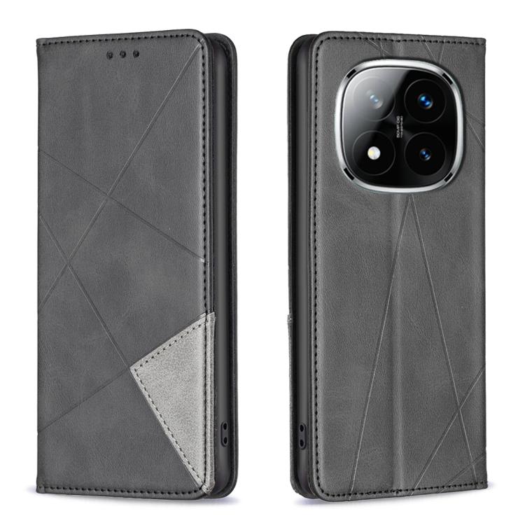 Rhombus Texture Magnetic Leather Phone Case, For Redmi Note 14 Pro 4G, For Redmi Note 14 4G 163.25mm, For Redmi Note 14 5G, For Redmi Note 14 Pro 5G / Note 14 Pro+ 5G, For Redmi 14C 4G