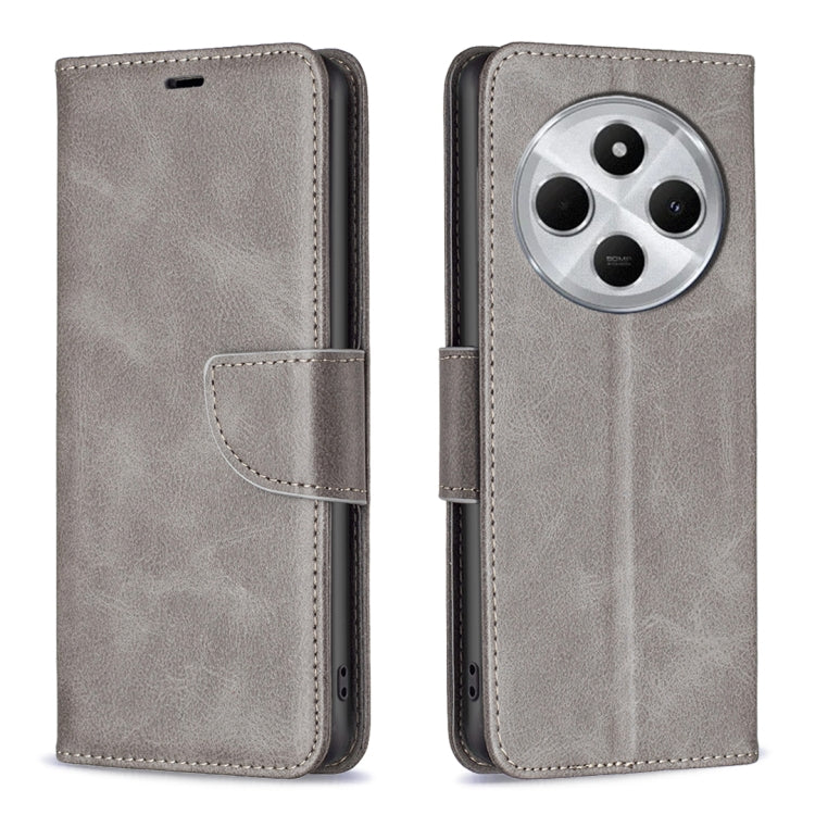 Lambskin Texture Pure Color Flip Leather Phone Case, For Redmi 14C 4G