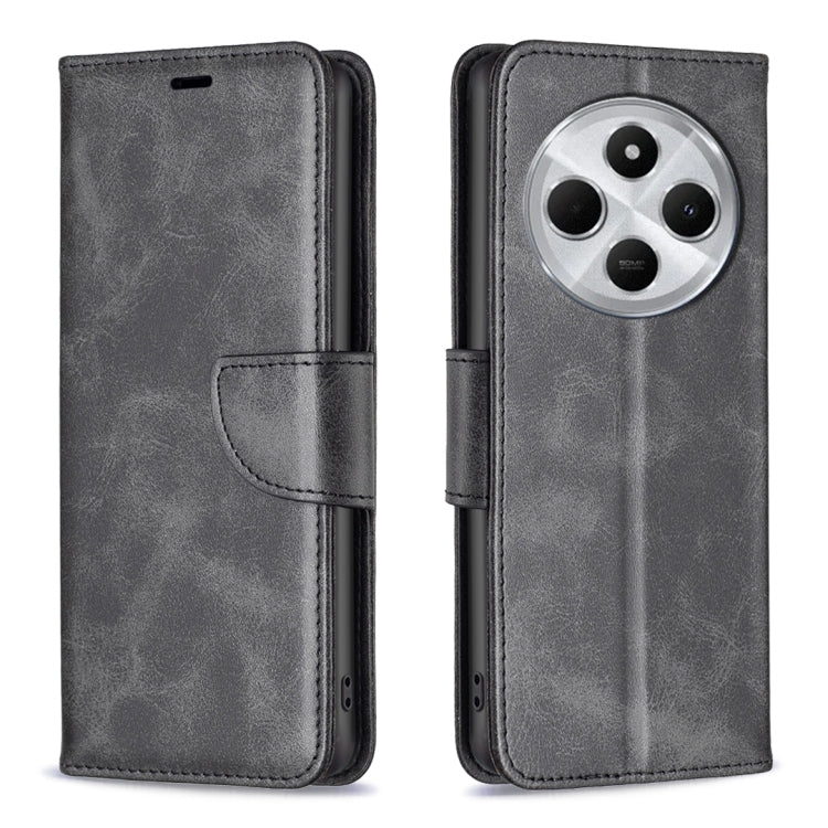 Lambskin Texture Pure Color Flip Leather Phone Case, For Redmi 14C 4G