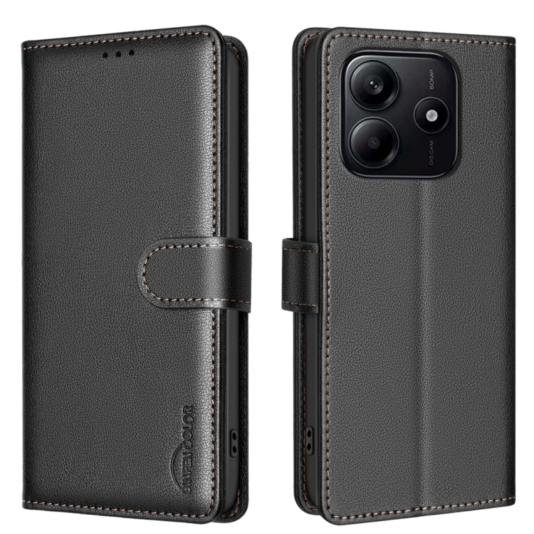 Litchi Texture RFID Anti-theft Leather Phone Case, For Redmi Note 14 5G, For Redmi 14C 4G