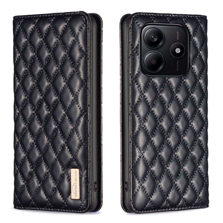 Diamond Lattice Magnetic Leather Flip Phone Case, For Redmi Note 14 Pro 4G, For Redmi Note 14 4G 163.25mm, For Redmi Note 14 5G, For Redmi Note 14 Pro 5G / Note 14 Pro+ 5G, For Redmi 14C 4G