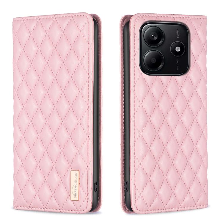 Diamond Lattice Magnetic Leather Flip Phone Case, For Redmi Note 14 Pro 4G, For Redmi Note 14 4G 163.25mm, For Redmi Note 14 5G, For Redmi Note 14 Pro 5G / Note 14 Pro+ 5G, For Redmi 14C 4G