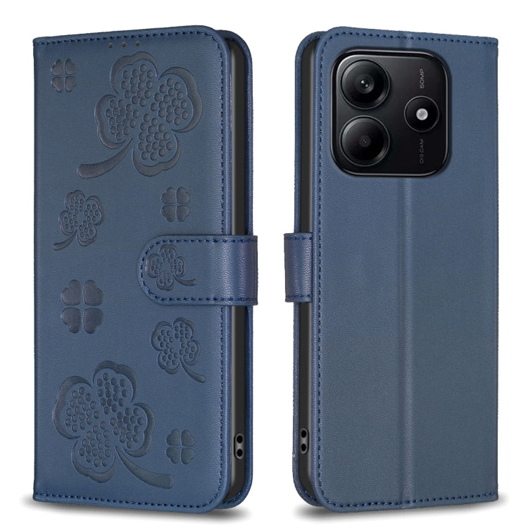 Four-leaf Embossed Leather Phone Case, For Redmi K90 Max 5G, For Redmi Note 14 Pro 4G, For Redmi Note 14 4G 163.25mm, For Redmi Note 14 5G, For Redmi Note 14 Pro 5G / Note 14 Pro+ 5G, For Redmi 14C 4G