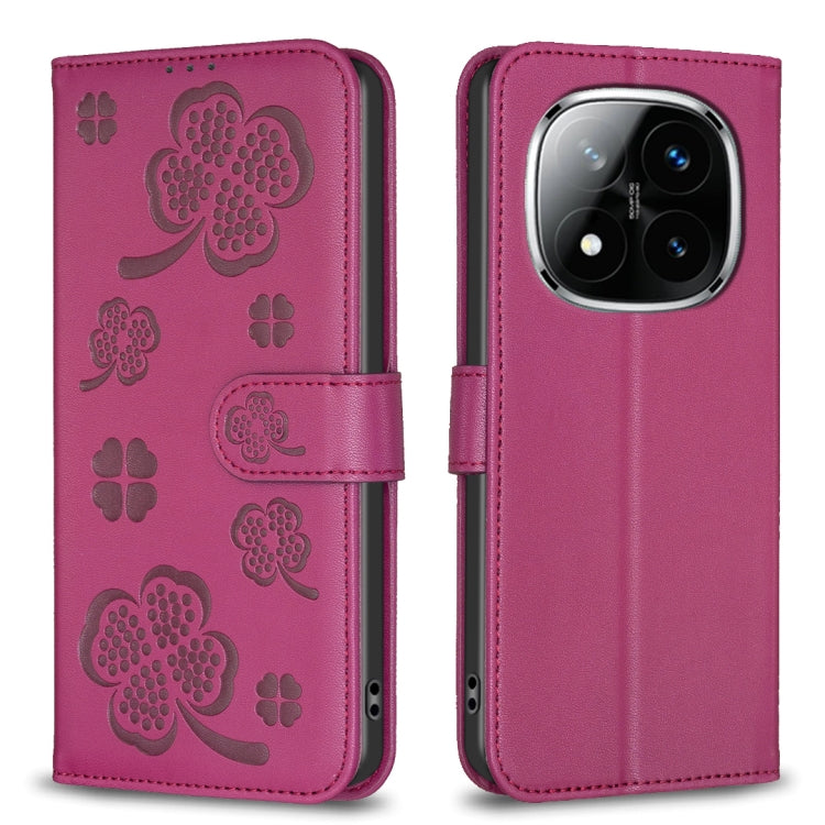 Four-leaf Embossed Leather Phone Case, For Redmi Note 14 Pro 5G / Note 14 Pro+ 5G, For Redmi 14C 4G