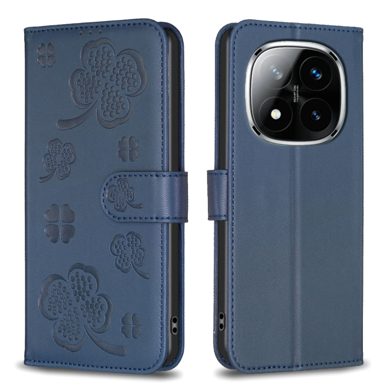 Four-leaf Embossed Leather Phone Case, For Redmi Note 14 Pro 5G / Note 14 Pro+ 5G, For Redmi 14C 4G