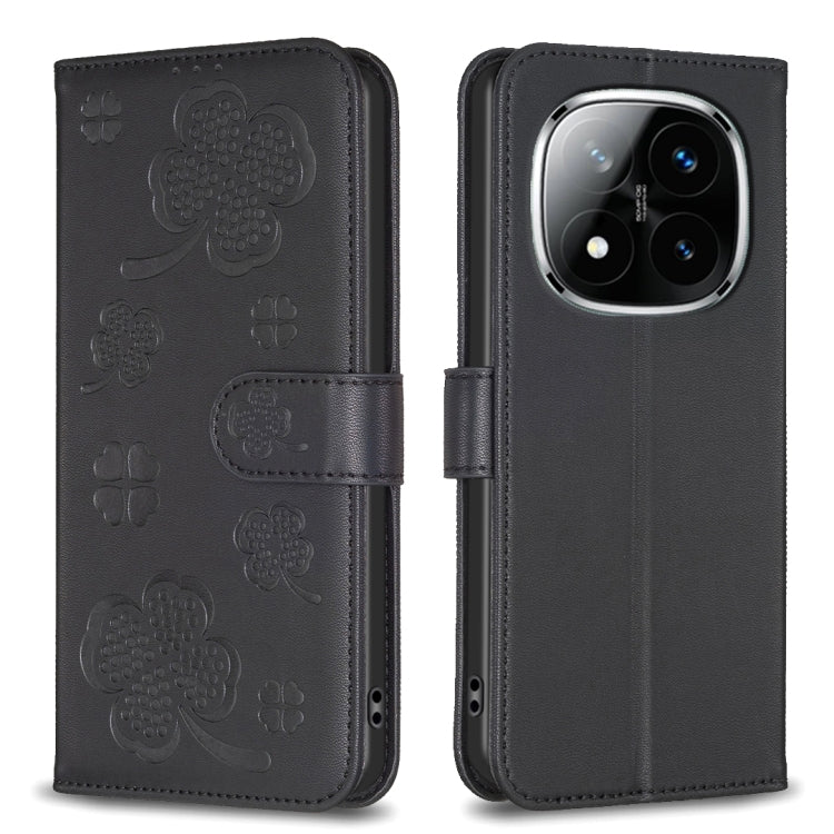 Four-leaf Embossed Leather Phone Case, For Redmi Note 14 Pro 5G / Note 14 Pro+ 5G, For Redmi 14C 4G