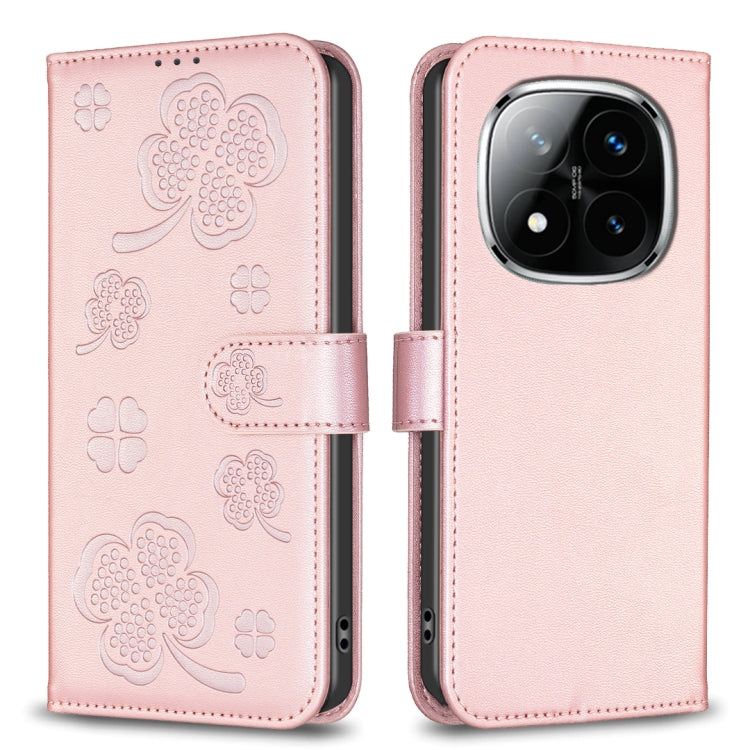 Four-leaf Embossed Leather Phone Case, For Redmi Note 14 Pro 5G / Note 14 Pro+ 5G, For Redmi 14C 4G