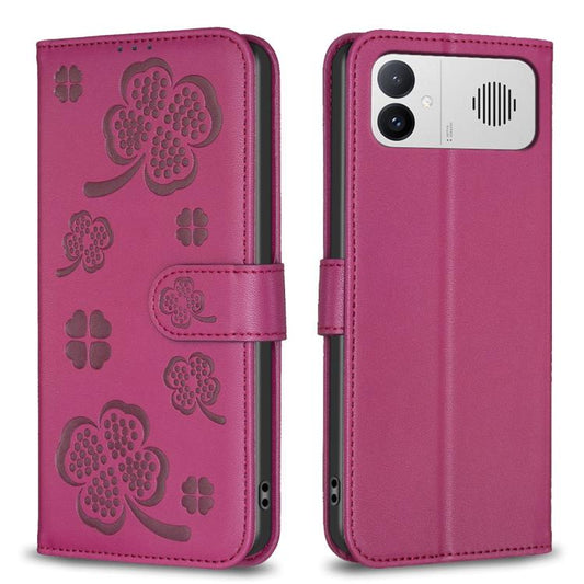 Four-leaf Embossed Leather Phone Case, For Redmi K90 Max 5G, For Redmi Note 14 Pro 4G, For Redmi Note 14 4G 163.25mm, For Redmi Note 14 5G, For Redmi Note 14 Pro 5G / Note 14 Pro+ 5G, For Redmi 14C 4G