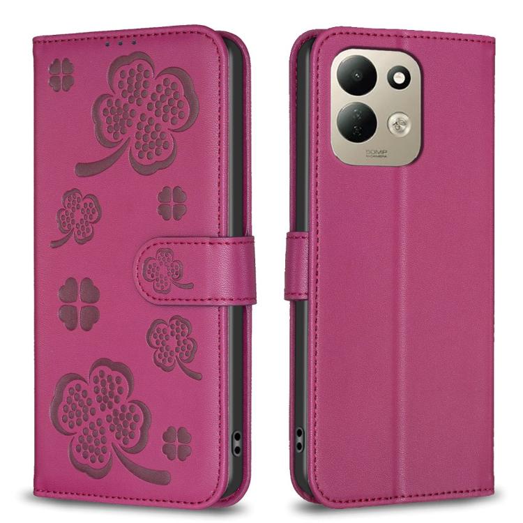 Four-leaf Embossed Leather Phone Case, For Redmi Note 17 Pro 5G Global 163mm, For Redmi Note 17 Pro+ 5G Global 163mm, For Redmi 17 4G / 5G Global 170mm, For Redmi Note 17 4G Global 171mm, For Redmi K90 Max 5G, For Redmi Note 14 Pro 4G                  ...